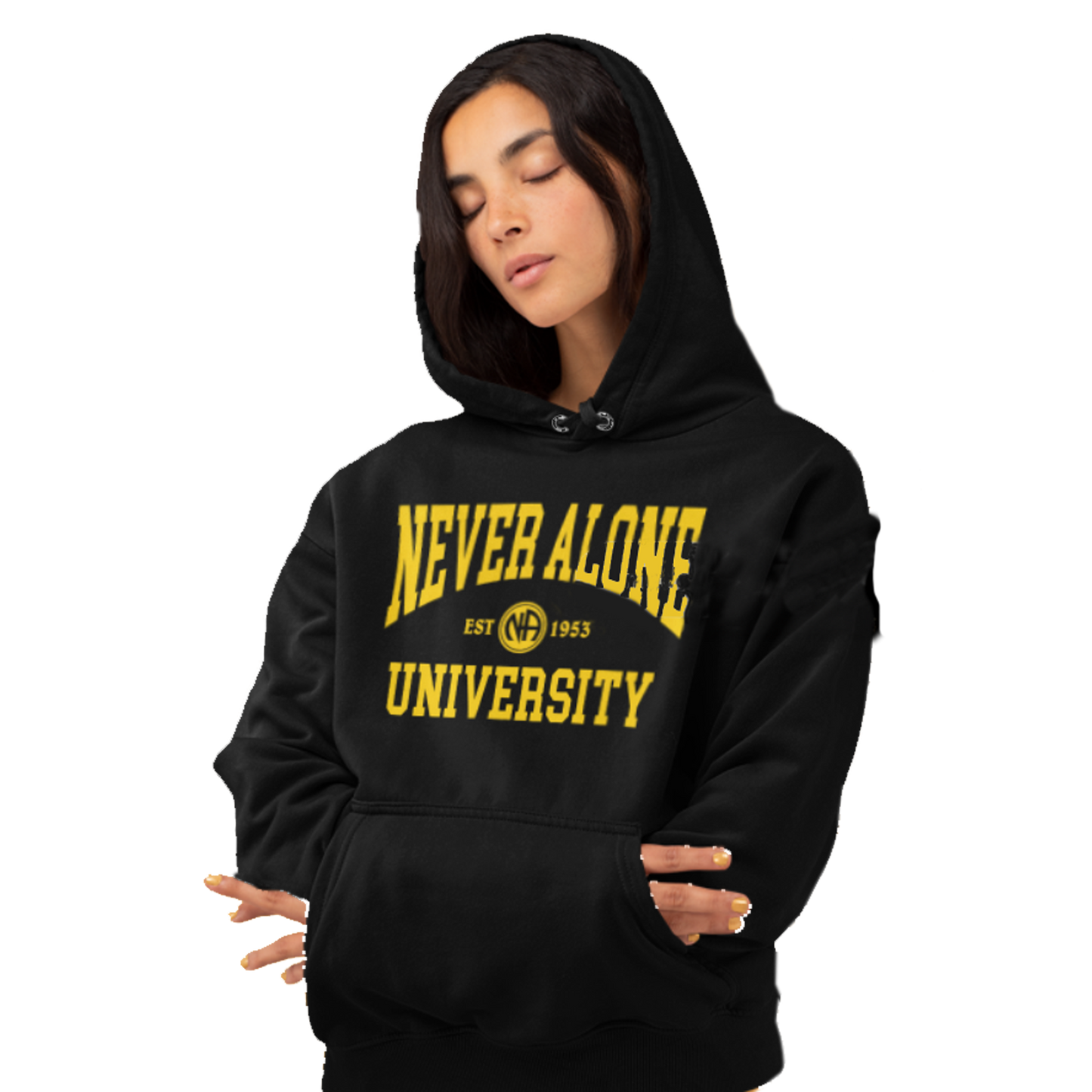 Never Alone University Tee- Black/Yellow